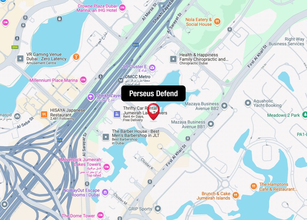 Perseus Defend office location map